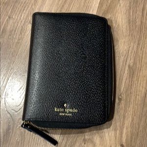 Kate Spade Black Leather Planner Organizer